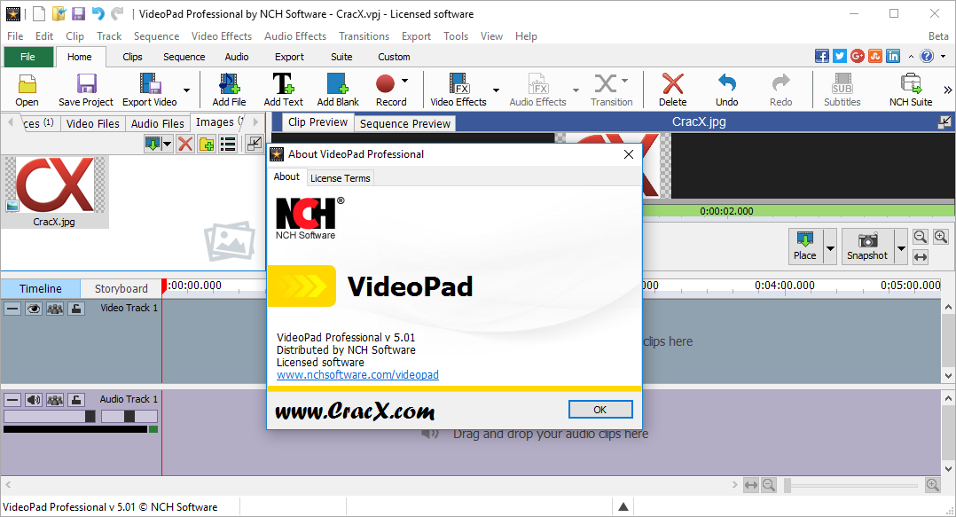 NCH VideoPad Video Editor Professional 4.56 + Serial Key
