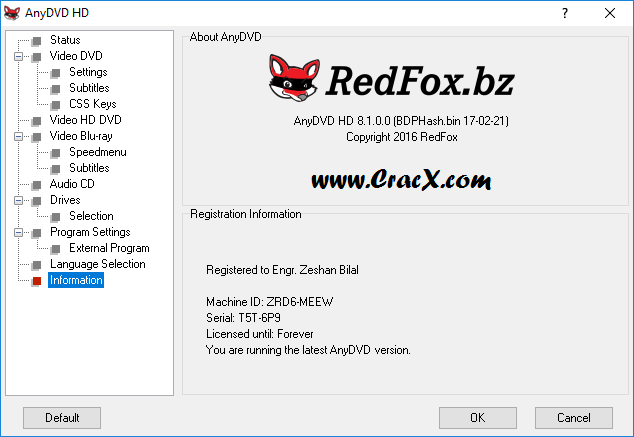 RedFox AnyDVD HD 8.1.0.0 License Key Free Download