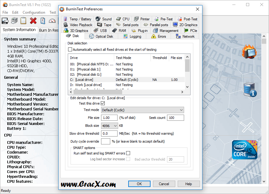 PassMark BurnInTest Pro 8.1 Build 1022 License Key Download