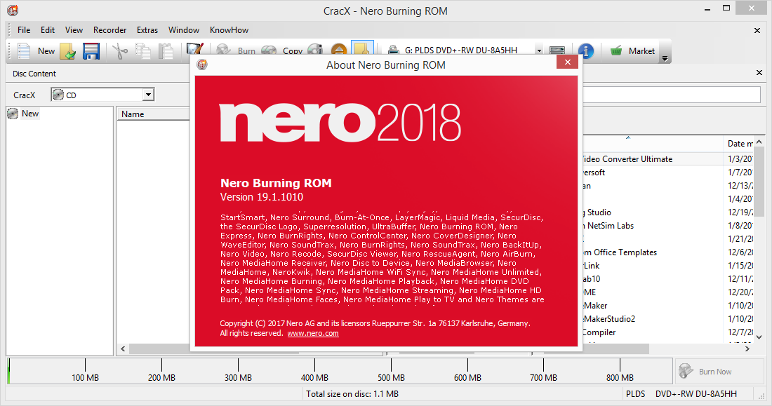Nero Burning ROM 2018 19.1.1010 Keygen & Activator Download