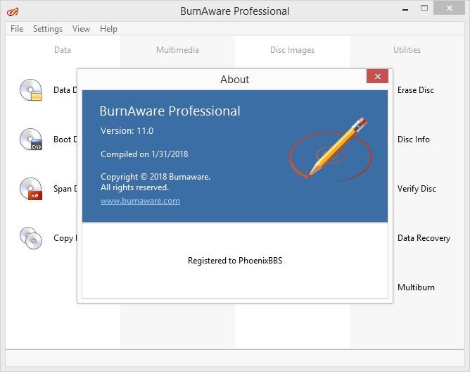 BurnAware Professional 11 Patch & License Key {2018} Full Version