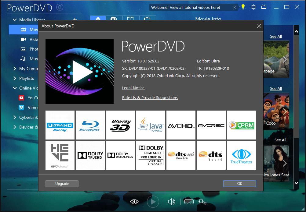 CyberLink PowerDVD Ultra 18.0.1529.62 + Keygen {2018} Download