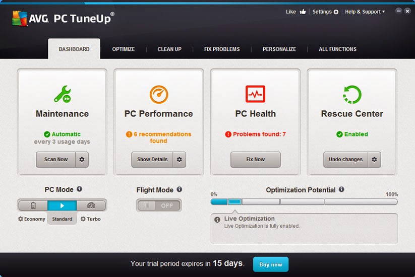 AVG PC TuneUp 2015 Serial Key with Crack Free Download