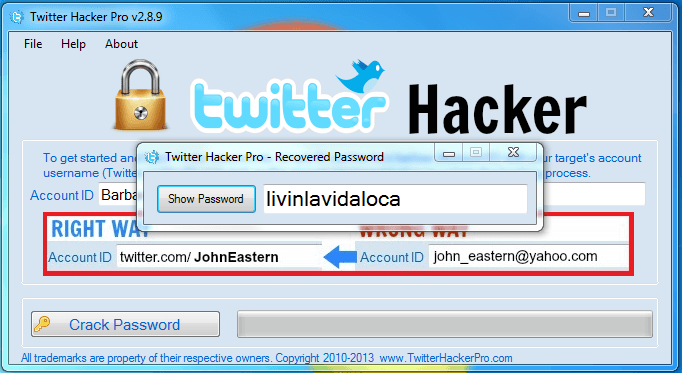 TWITTER HACKER PRO prank ;) 1.0346 Free Download