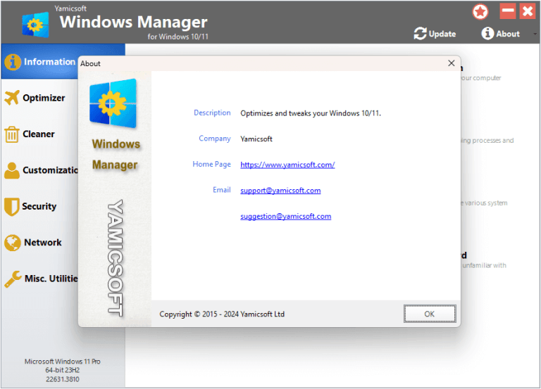 Yamicsoft Windows Manager Pre-Activated Free Download