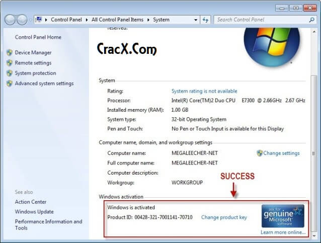 Windows 7 Professional Activation Key Activation Crack 32 and 64bit