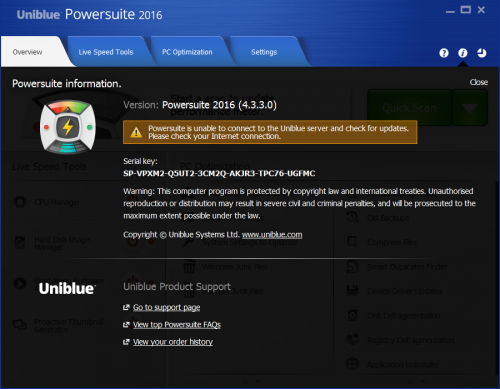 Uniblue PowerSuite 4.3.3.0 (2016) Key& Crack Free Download