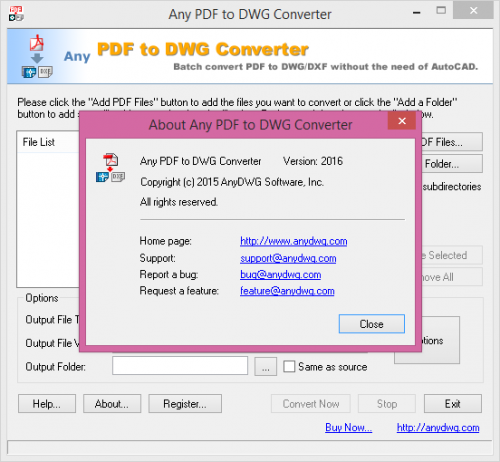 Any PDF to DWG Converter 2016 Keygen + Crack Free  Download